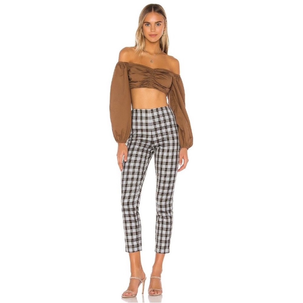 Lovers + Friends Ferah Plaid Cropped Pants XS